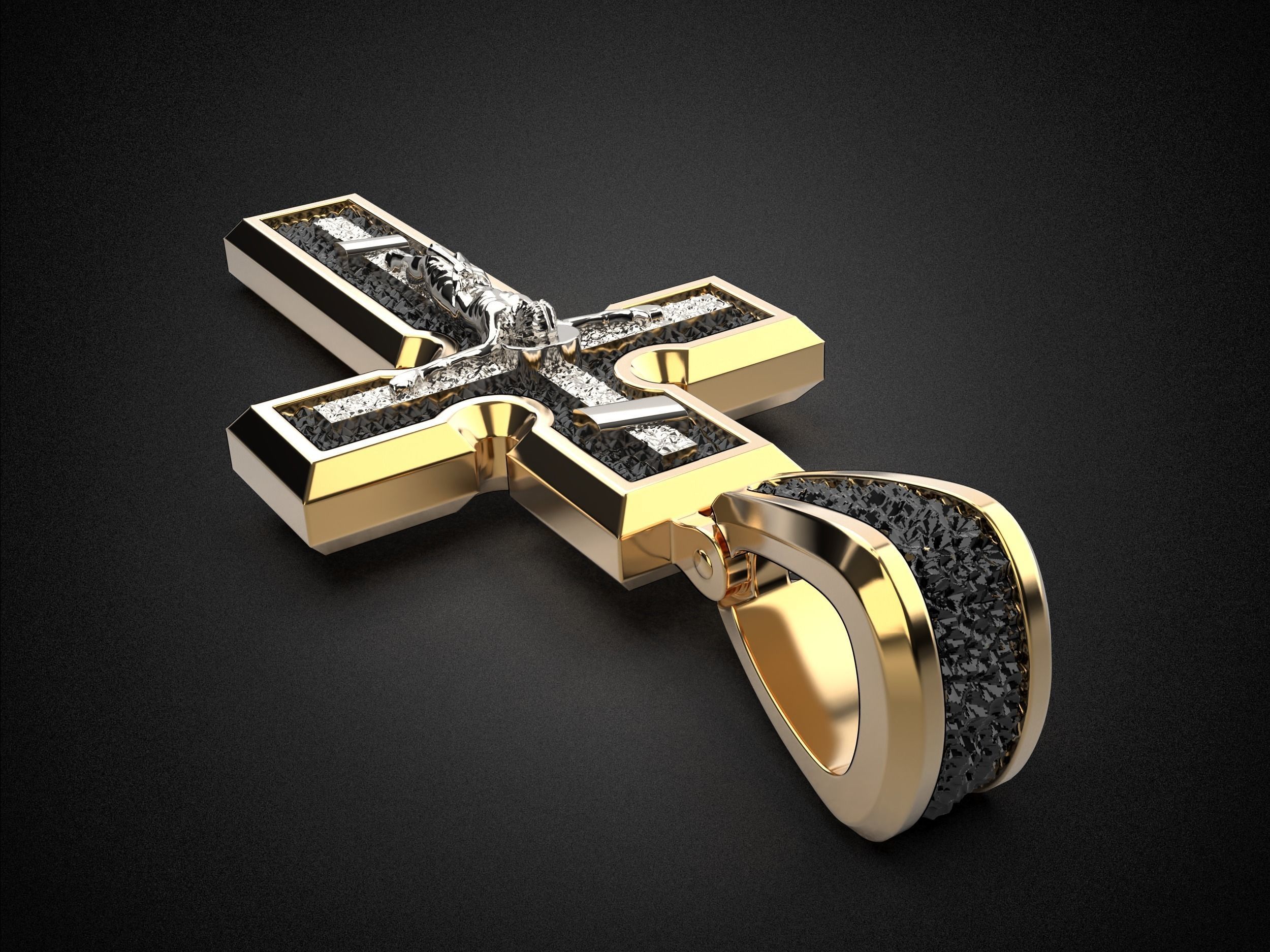 Men Holy Cross pendant P5 3D print model_6