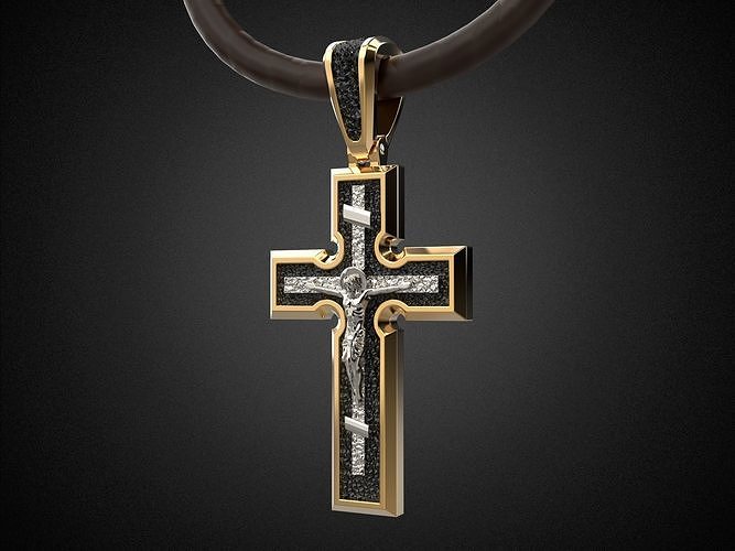 Men Holy Cross pendant P5 3D print model