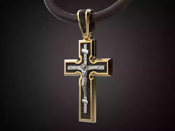 Men Holy Cross pendant P5 3D print model