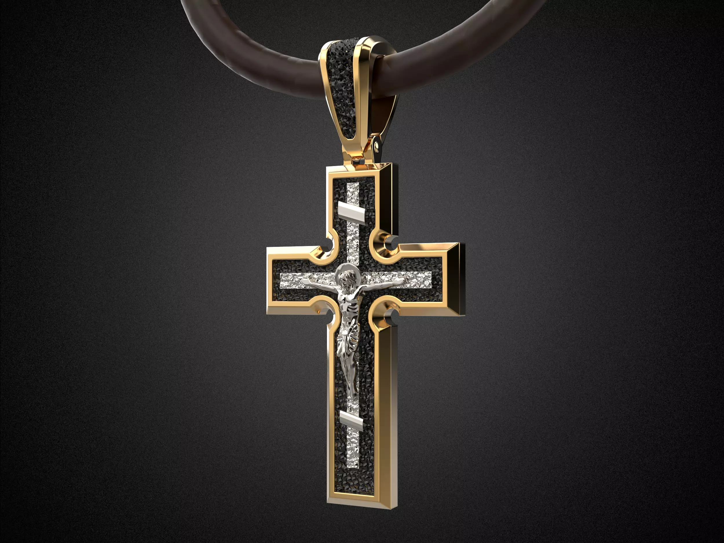 Men Holy Cross pendant P5 3D print model_0