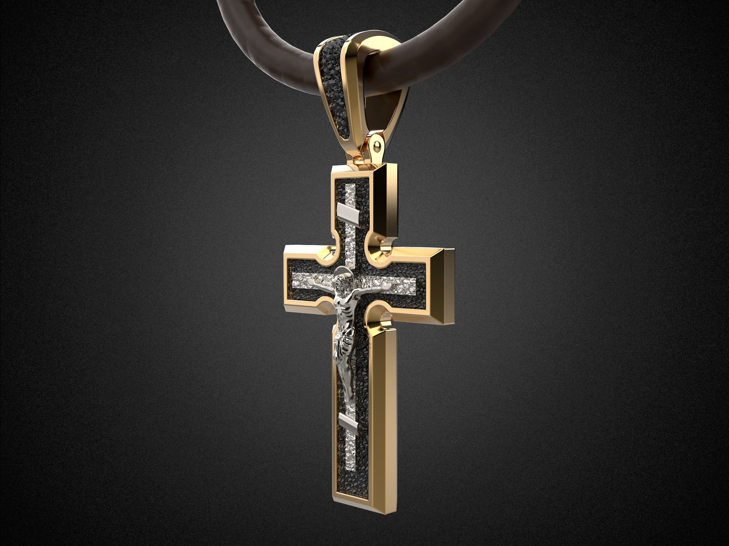 Men Holy Cross pendant P5 3D print model_1