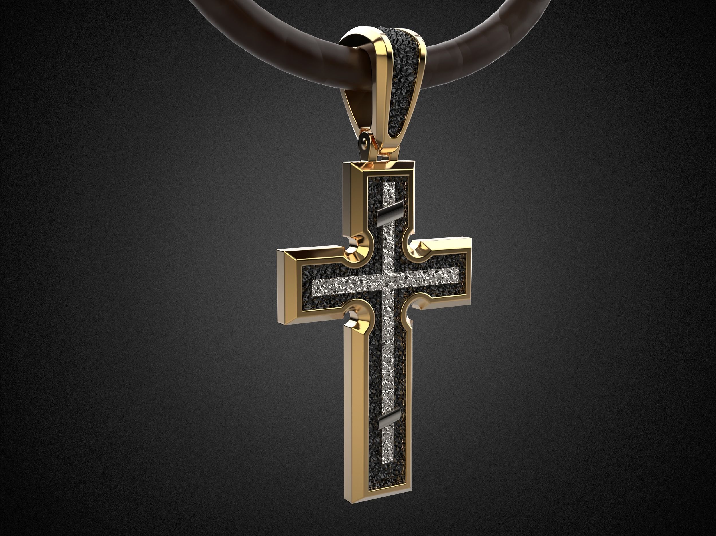 Men Holy Cross pendant P5 3D print model_2