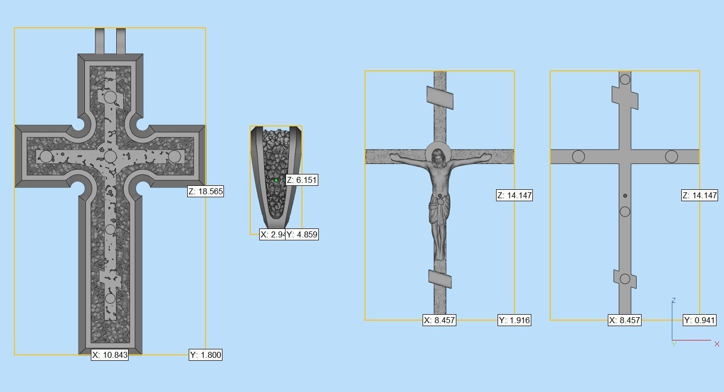 Men Holy Cross pendant P5 3D print model_11