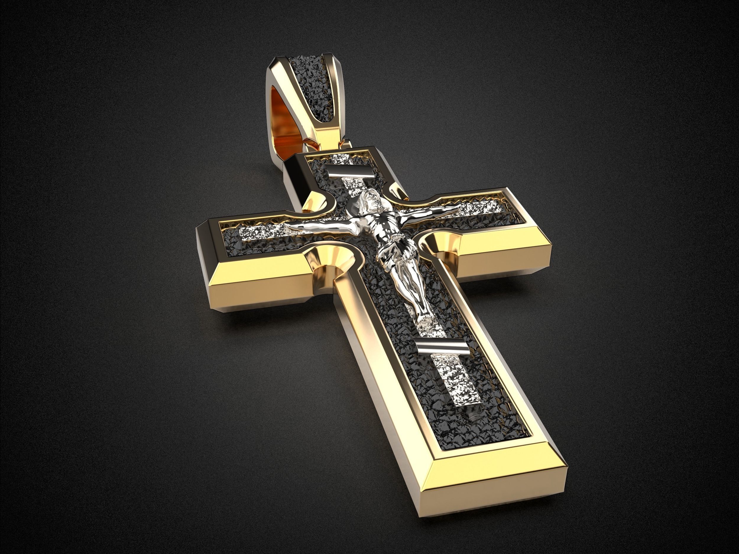 Men Holy Cross pendant P5 3D print model_9