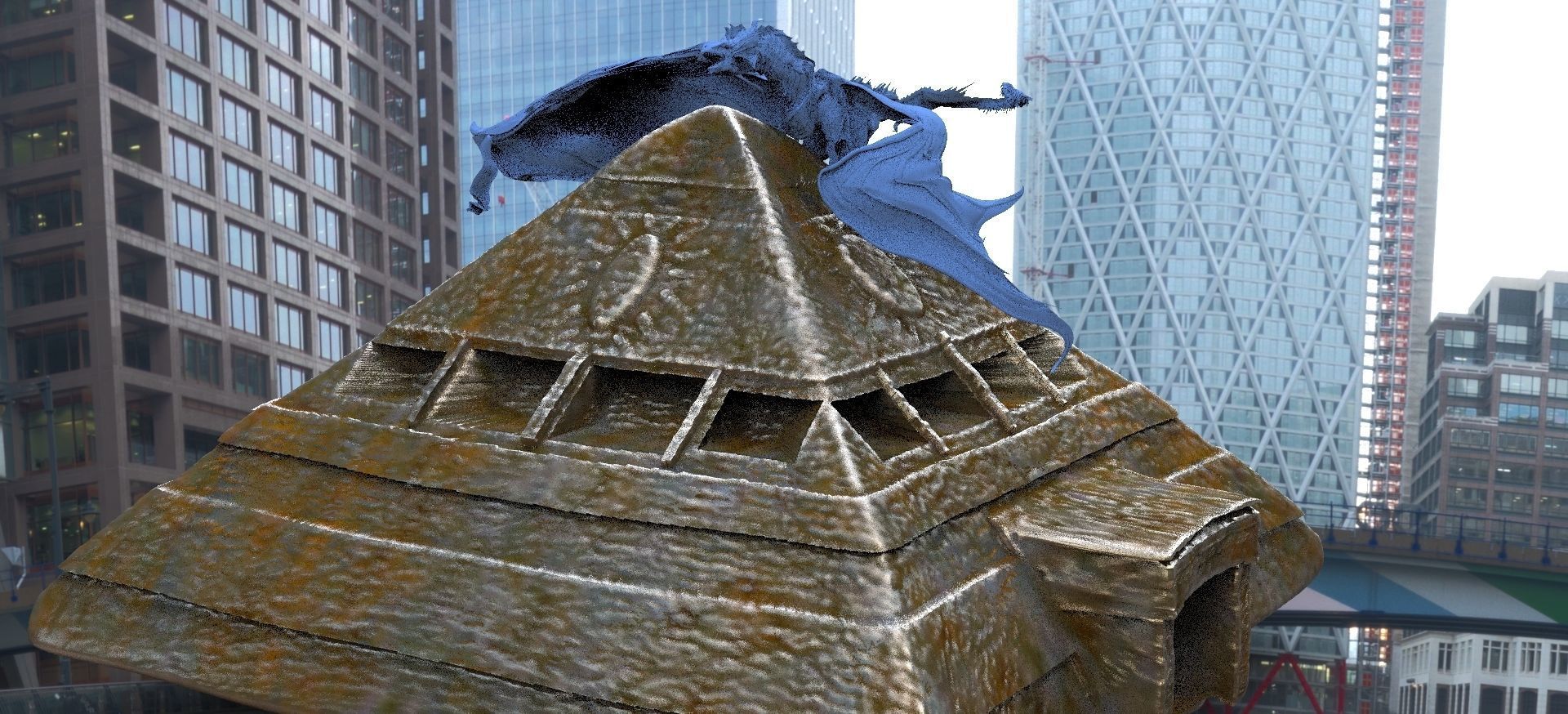 Dragon on Pyramid 3D model_1
