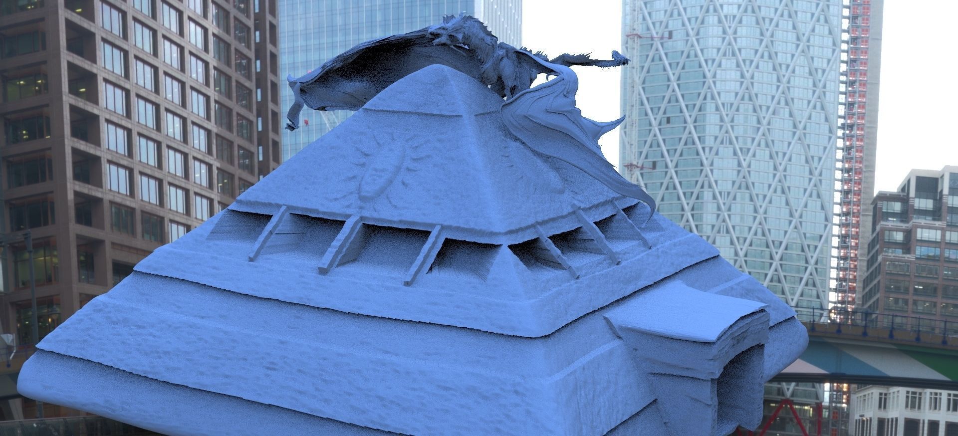 Dragon on Pyramid 3D model_2