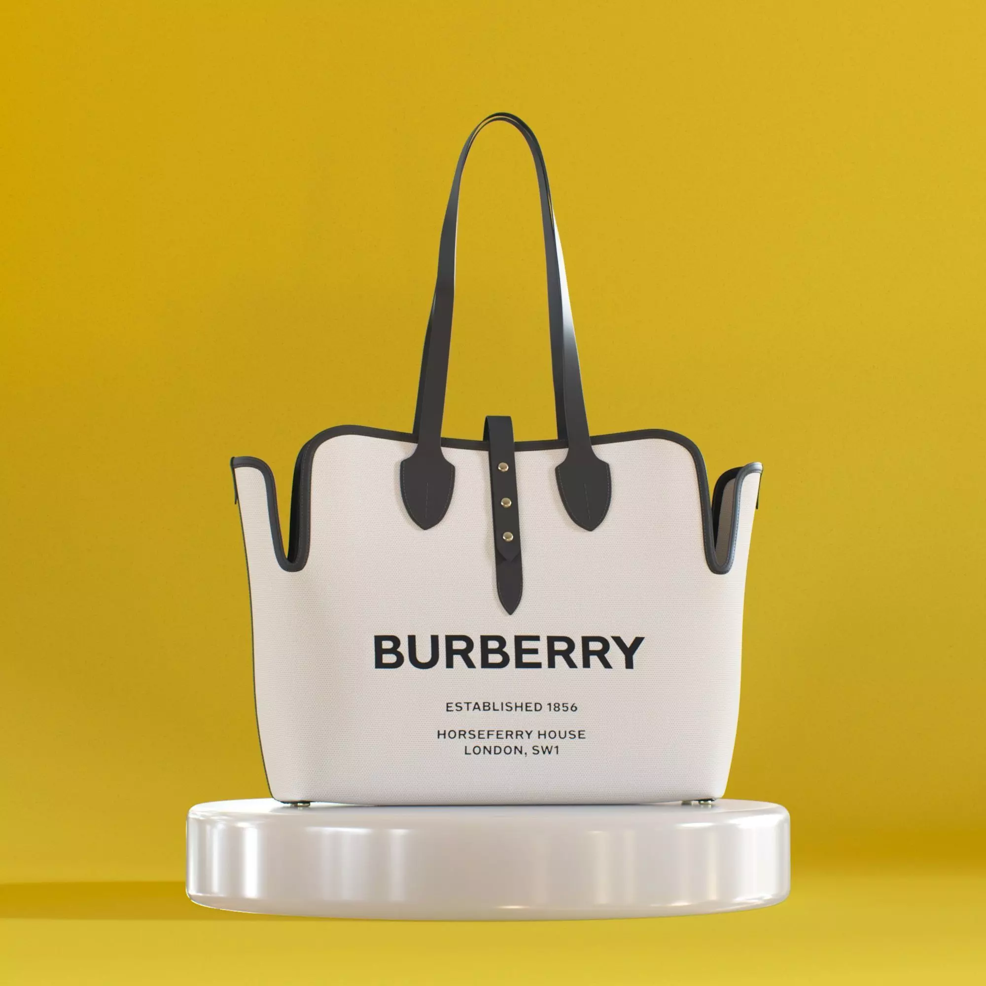 Barberry White Canvas Bag 3D model