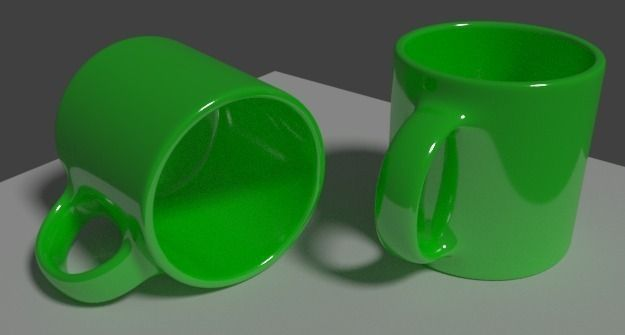 Mug model two mugs on table 3D model