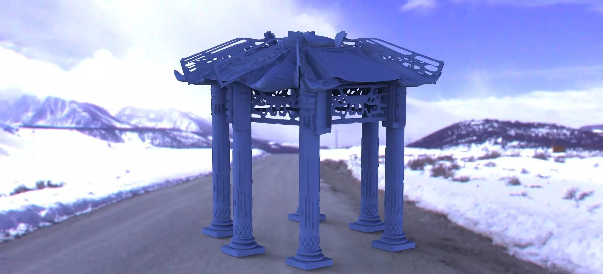 Asian temple 3D model