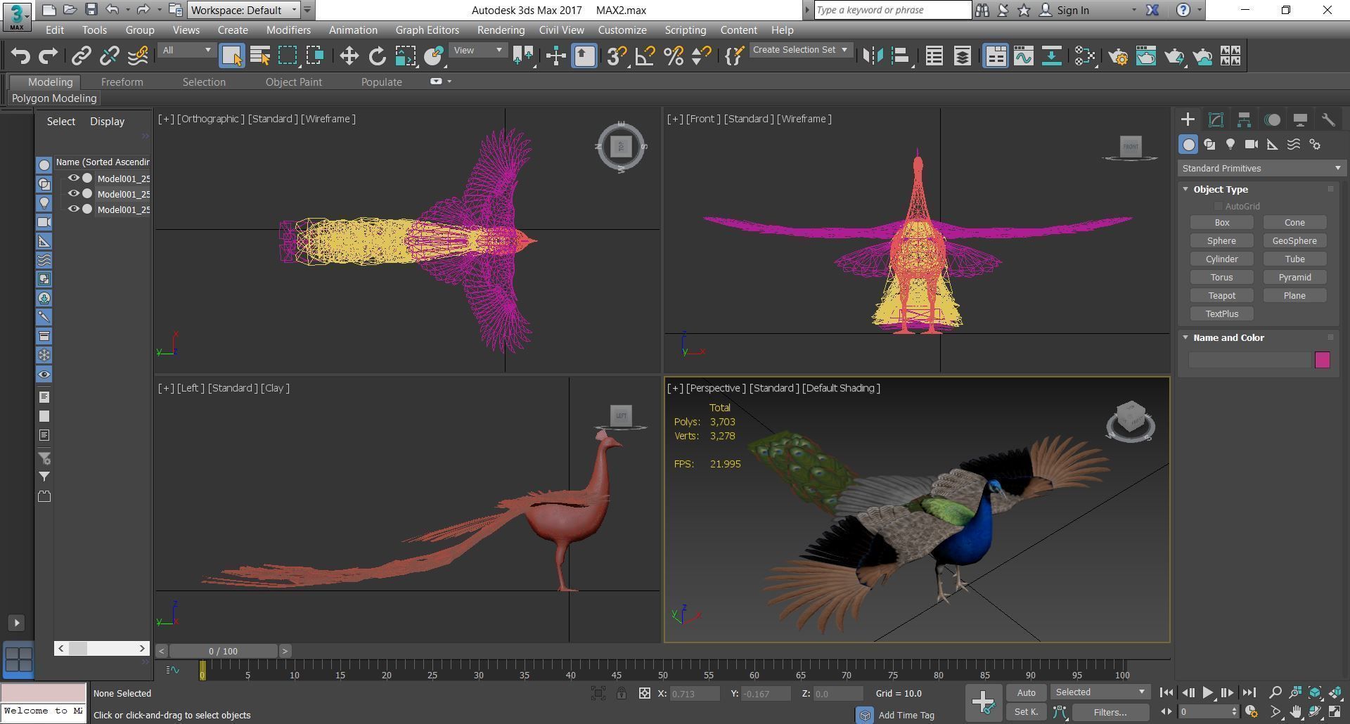 Peacock Low-poly 3D model_28