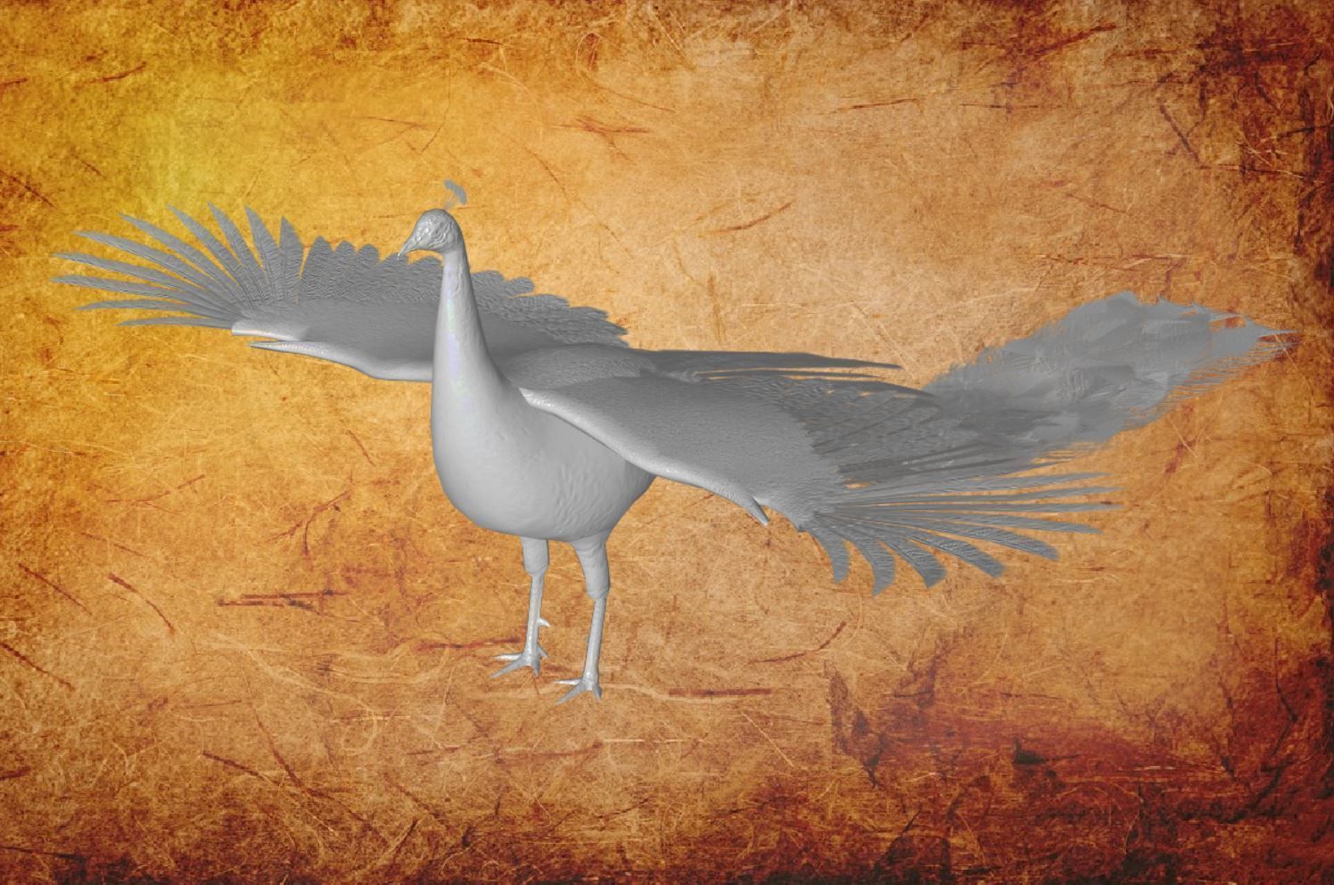 Peacock Low-poly 3D model_31