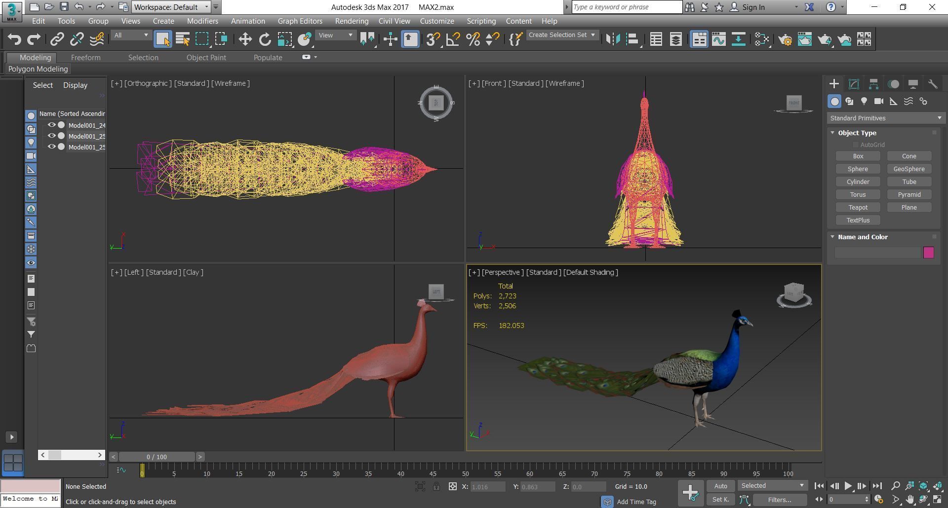 Peacock Low-poly 3D model_3