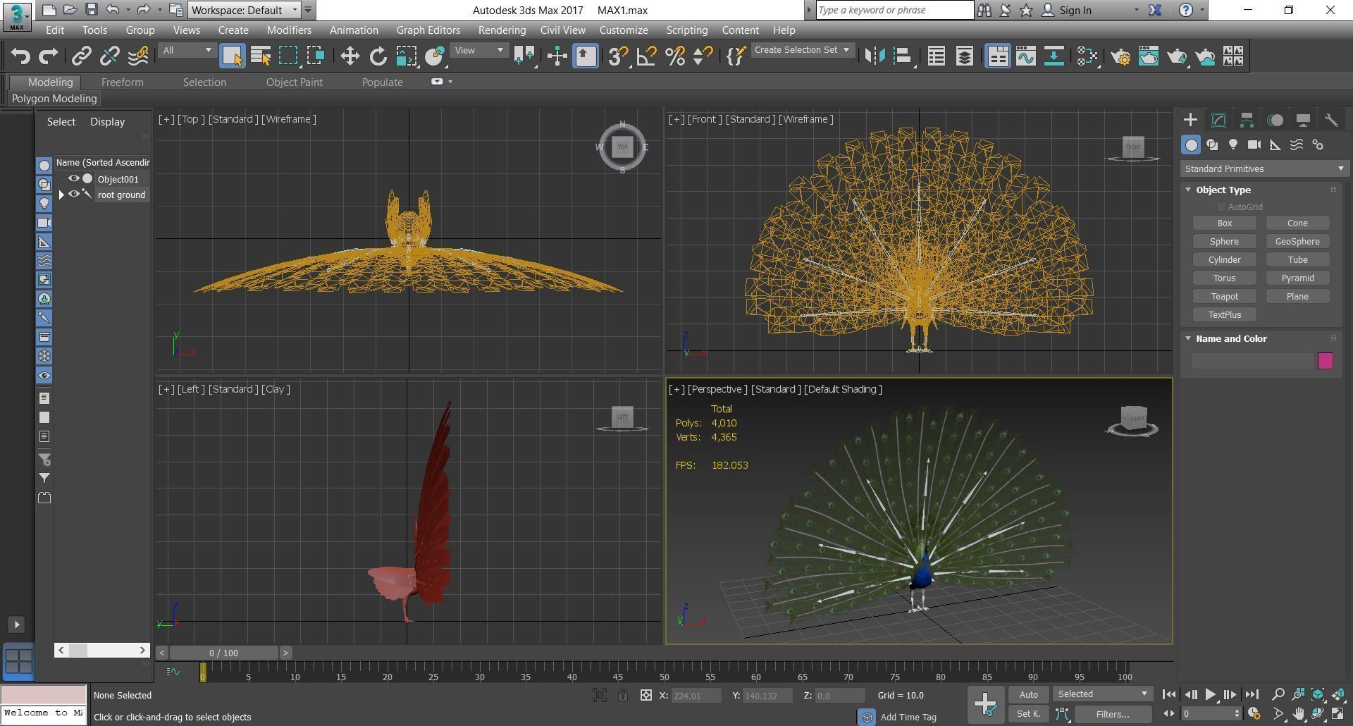 Peacock Low-poly 3D model_15