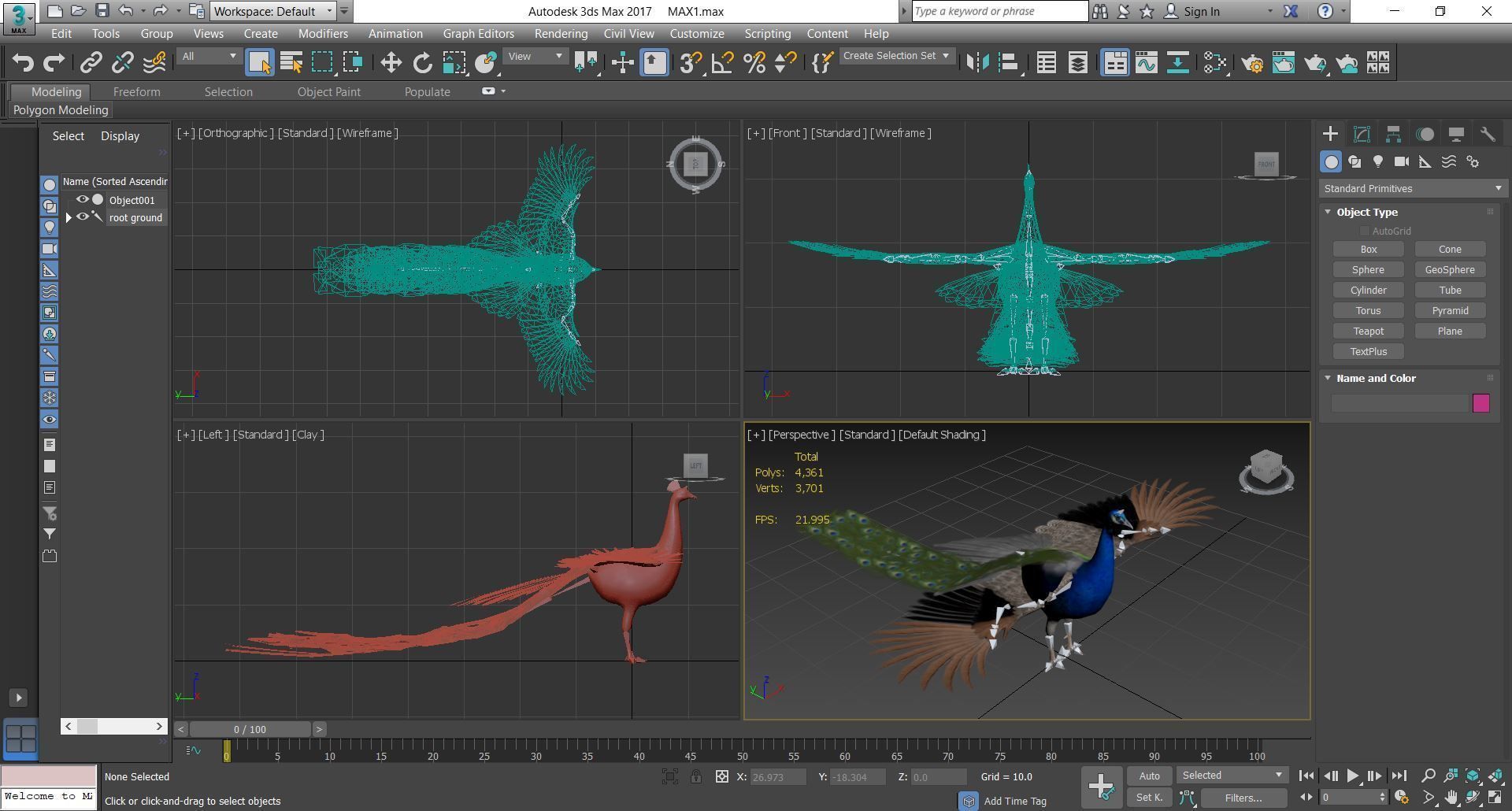 Peacock Low-poly 3D model_27