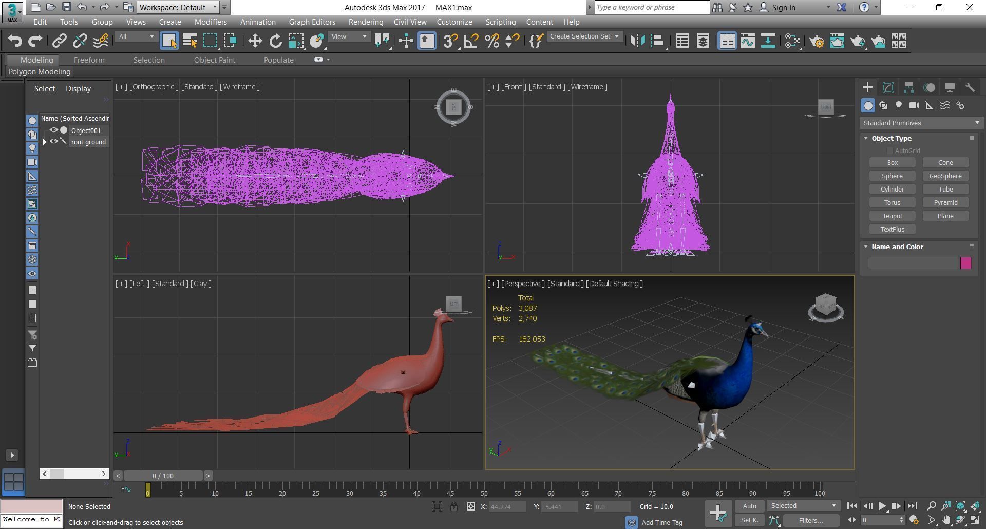 Peacock Low-poly 3D model_2