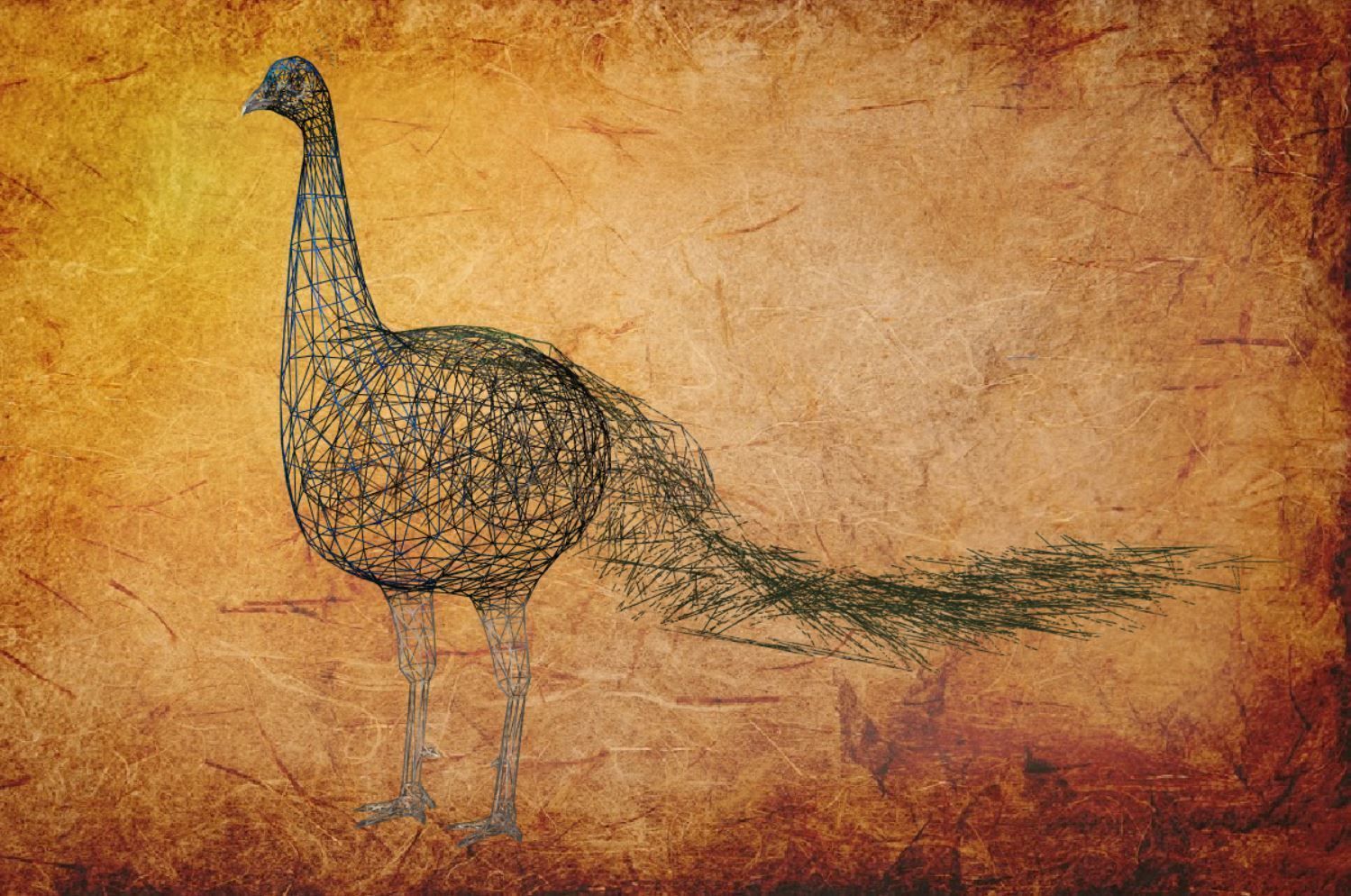 Peacock Low-poly 3D model_7