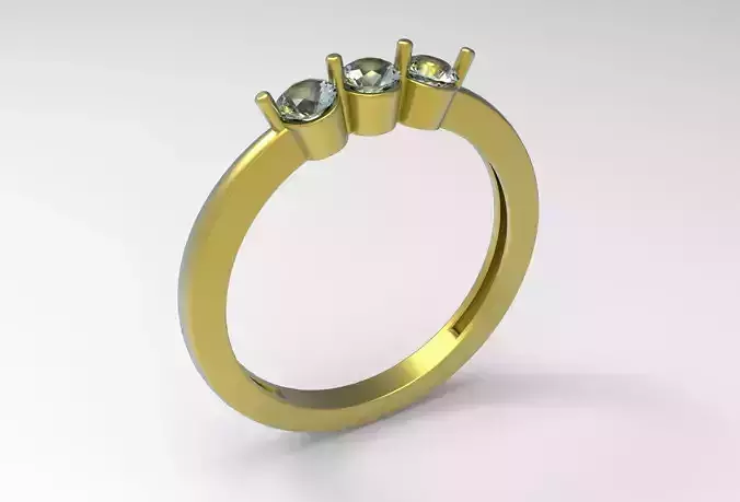 RINGS gold ring with three stones