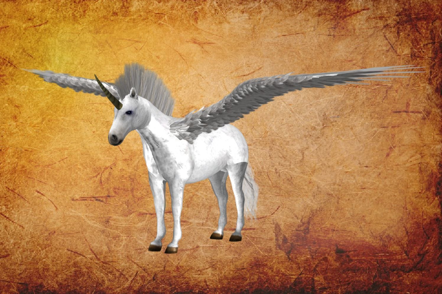 Pegasus unicorn with wings Low-poly 3D model_6
