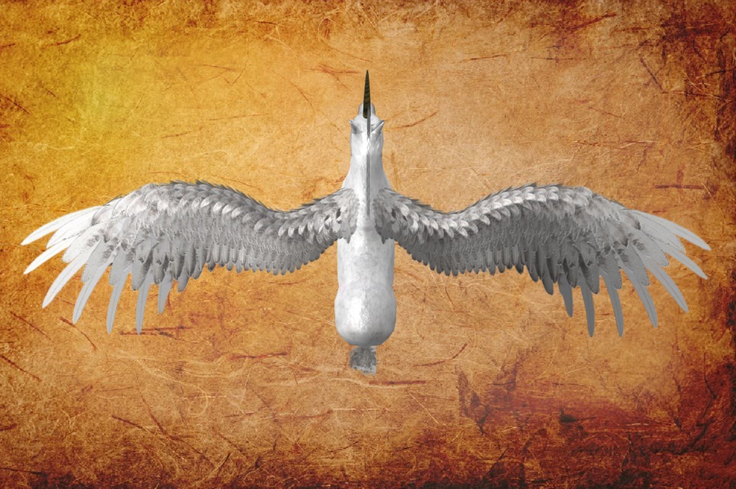 Pegasus unicorn with wings Low-poly 3D model_11