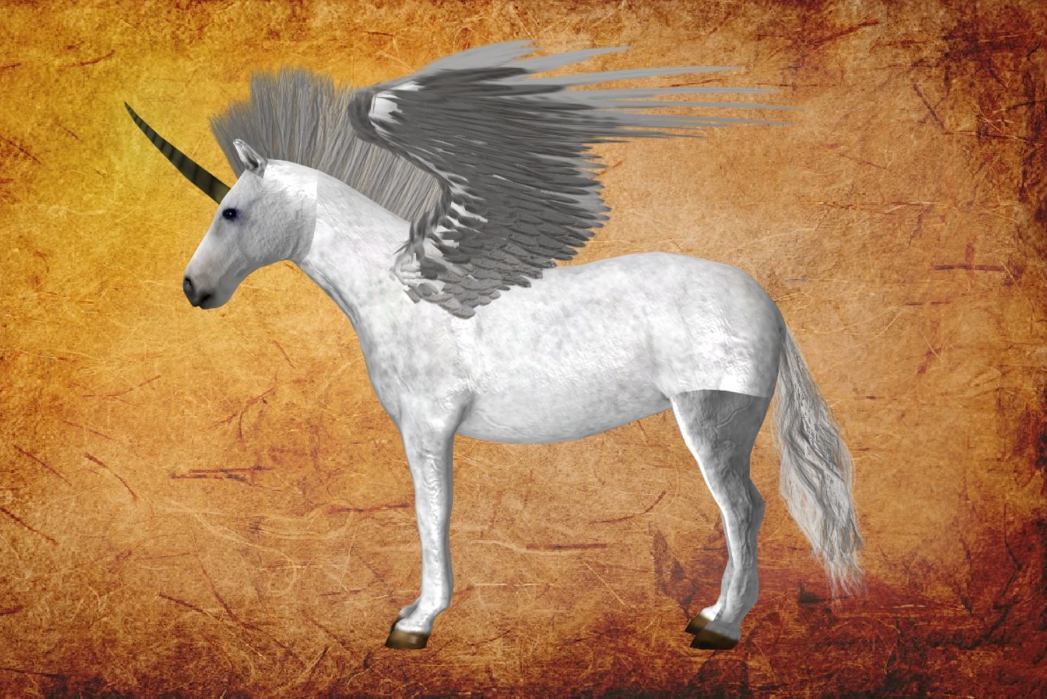 Pegasus unicorn with wings Low-poly 3D model_10