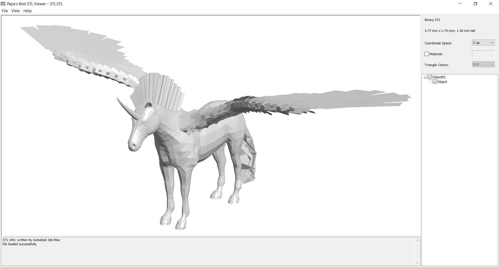 Pegasus unicorn with wings Low-poly 3D model_5