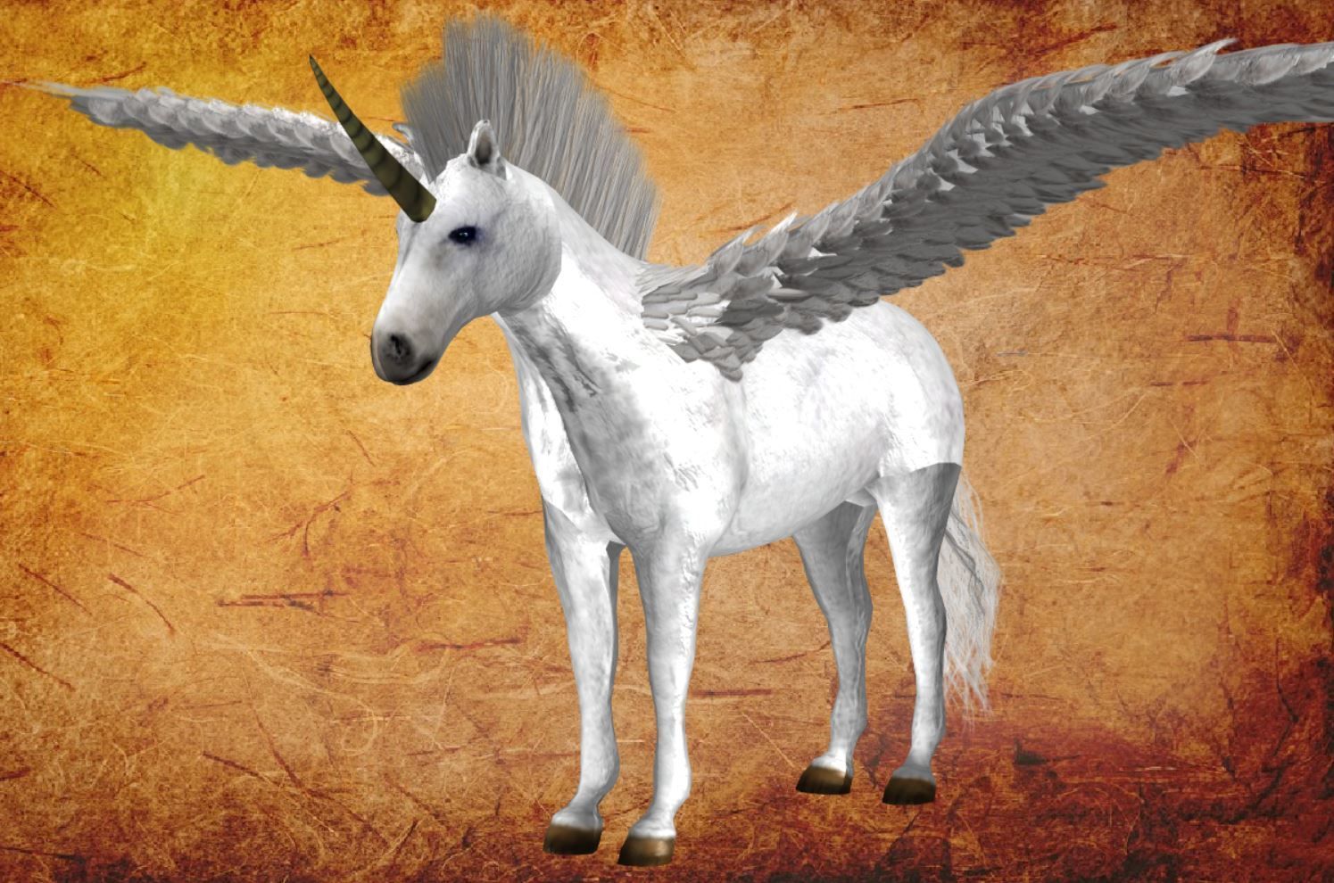 Pegasus unicorn with wings Low-poly 3D model_9