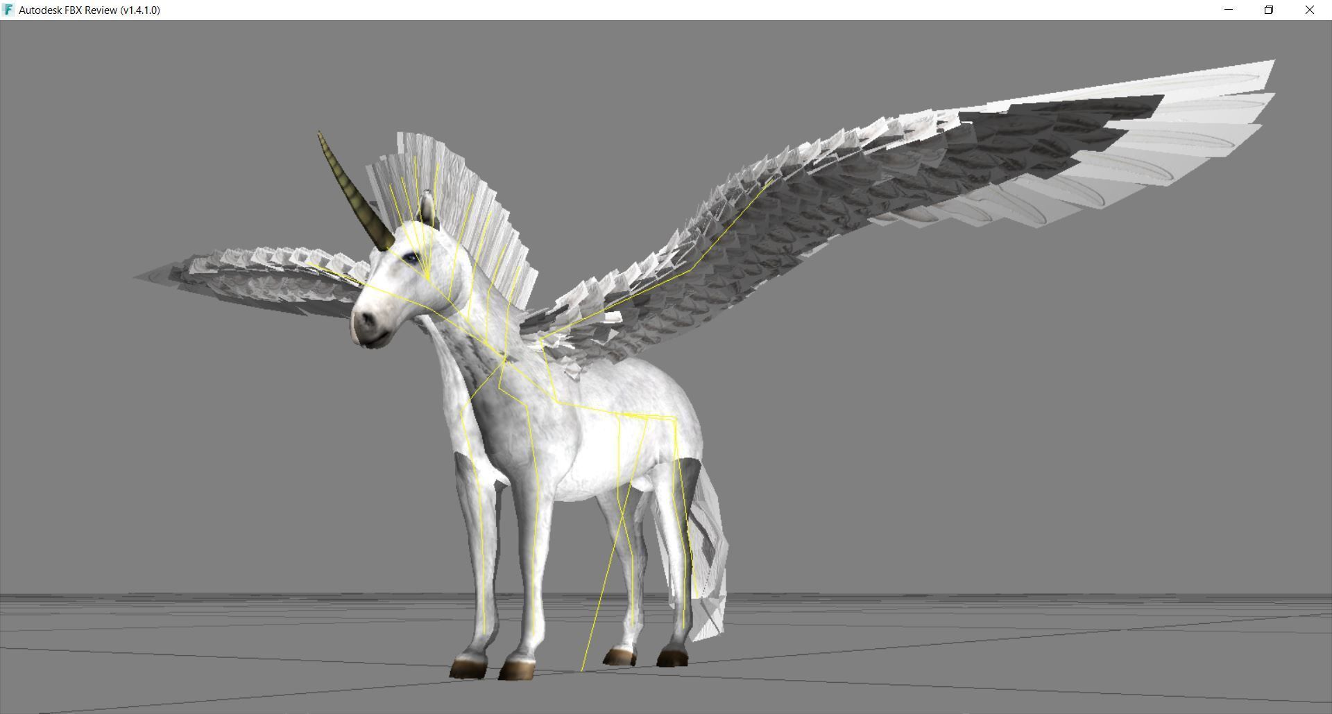 Pegasus unicorn with wings Low-poly 3D model_2