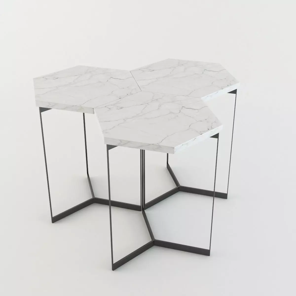 Marble HexagonTable 3D model_0