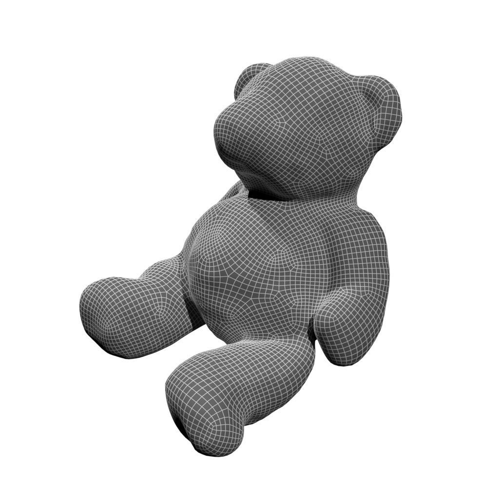 Teddy Bear 1 Low-poly 3D model_2