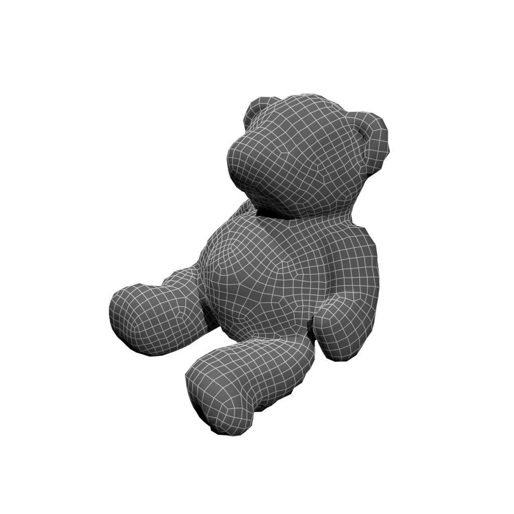 Teddy Bear 1 Low-poly 3D model_1