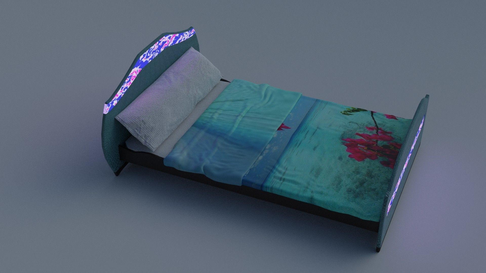 3D MODEL BEDROOM BED WITH ILLUMINATION 3D model_8