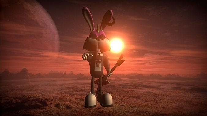 Punk Bunny Low-poly 3D model