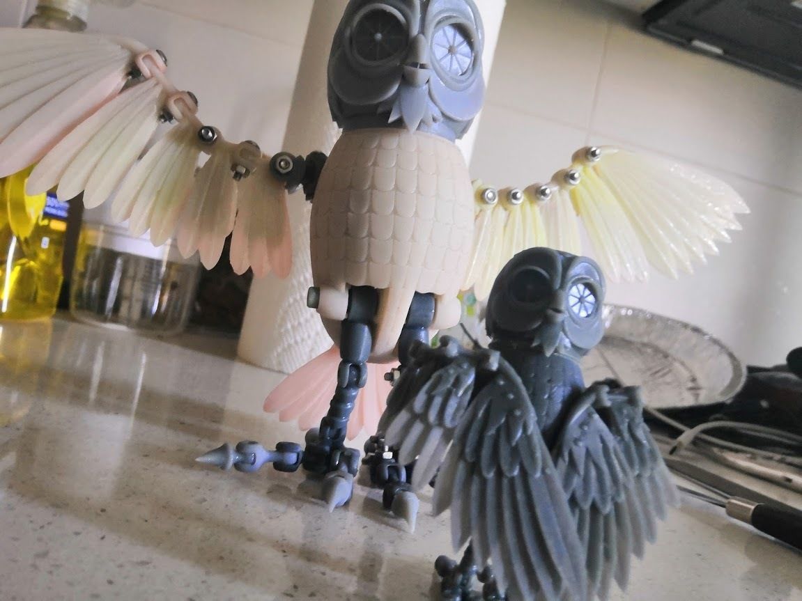 Bubo the Owl articulated 3D print model_1