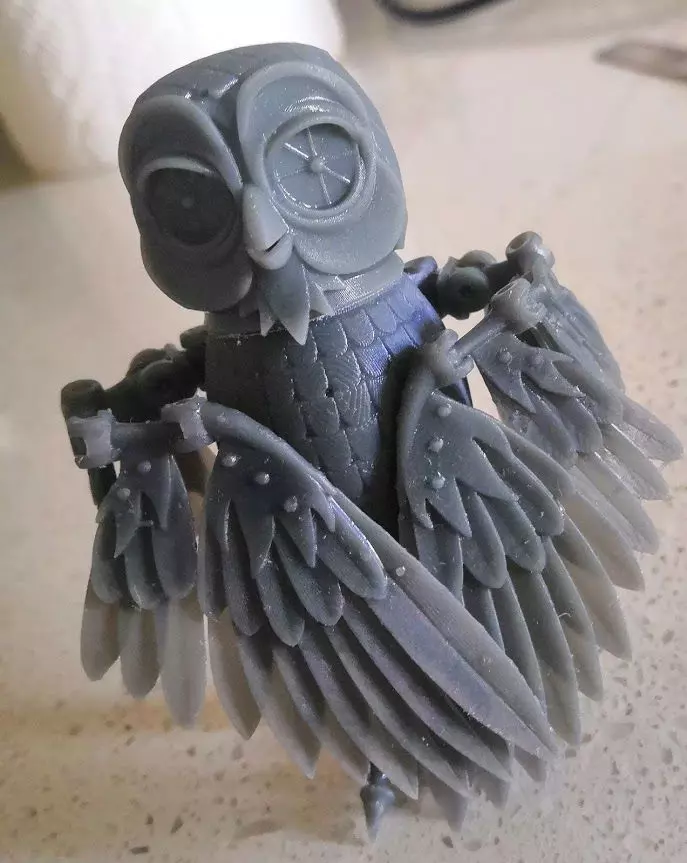 Bubo the Owl articulated 3D print model_0