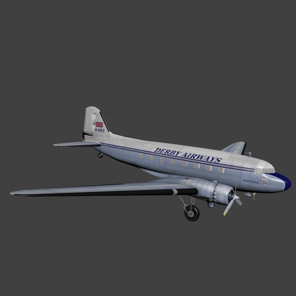 Douglas Dc 3 Low-poly 3D model