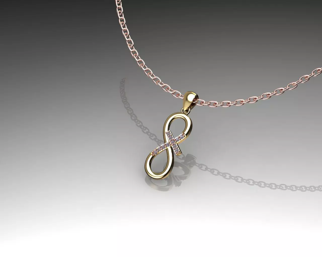 Infinity symbol pendant Necklace 3D print model 3D print model_0