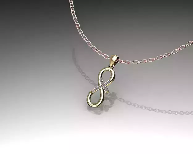 Infinity symbol pendant Necklace 3D print model