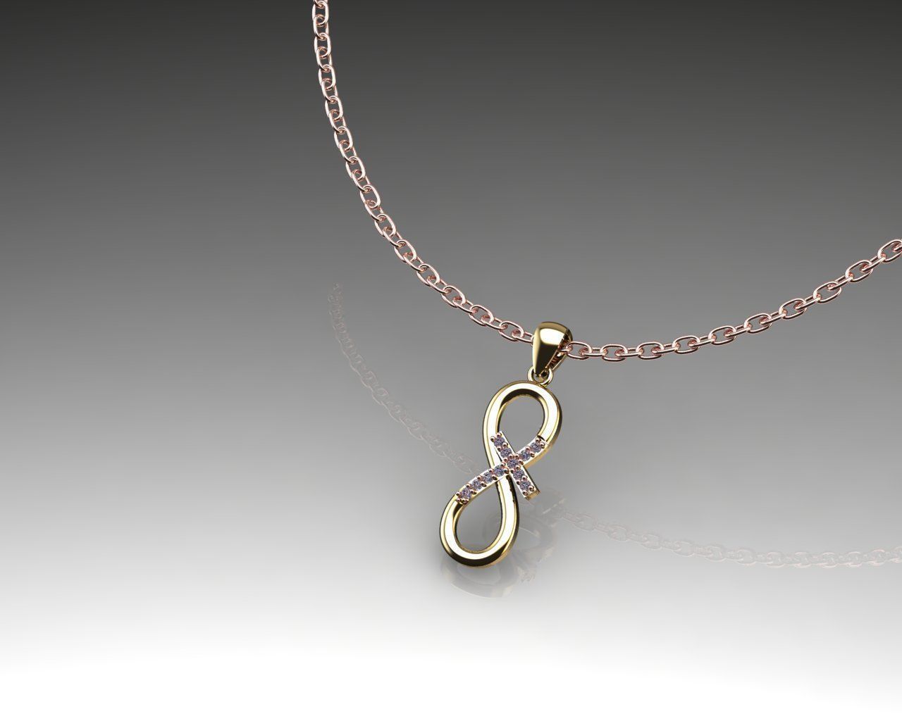 Infinity symbol pendant Necklace 3D print model 3D print model_2