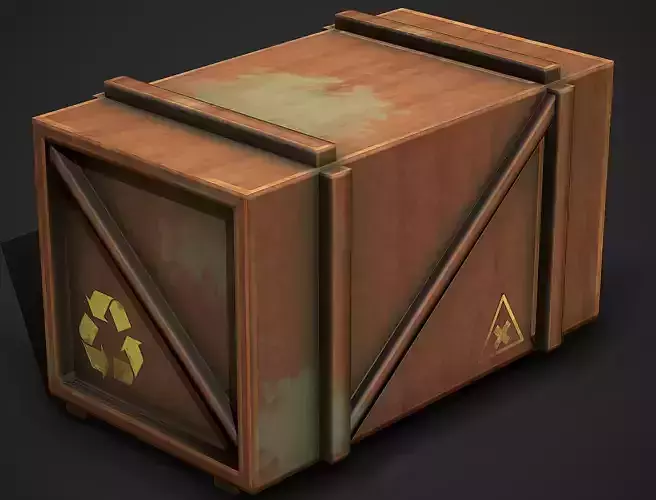 Wooden Crate 01 Low Poly Mobile Ready Low-poly 3D model