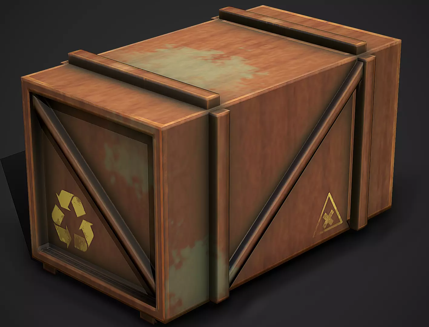Wooden Crate 01 Low Poly Mobile Ready Low-poly 3D model_0