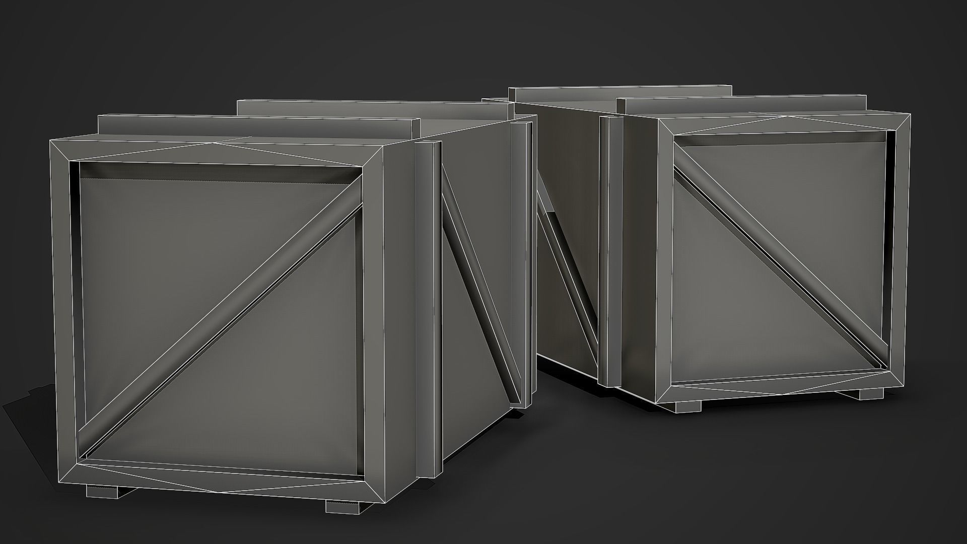 Wooden Crate 01 Low Poly Mobile Ready Low-poly 3D model_5
