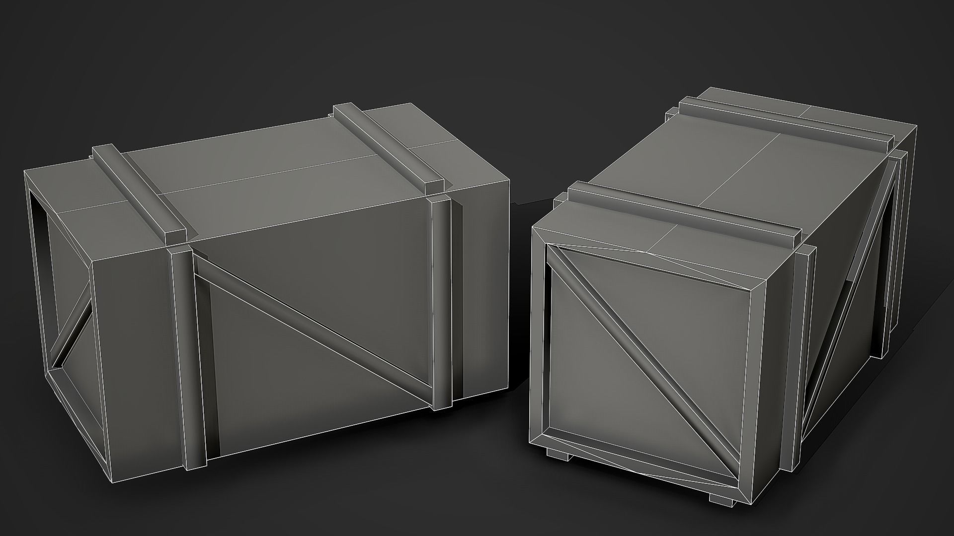 Wooden Crate 01 Low Poly Mobile Ready Low-poly 3D model_4