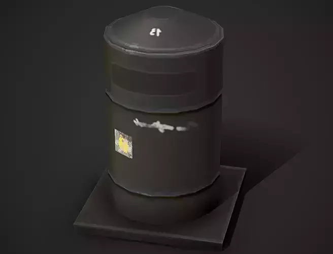 Metal Trashcan 01 Low Poly Mobile Ready Low-poly 3D model