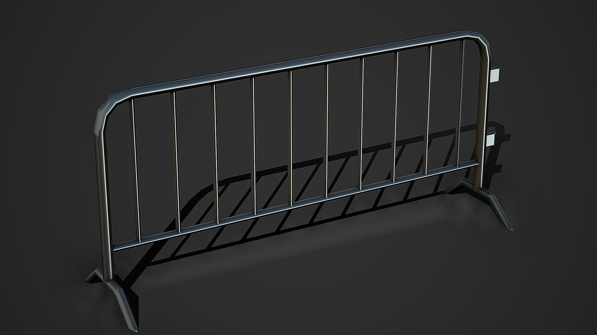 Road Barrier 01 Low Poly Mobile Ready Low-poly 3D model_1