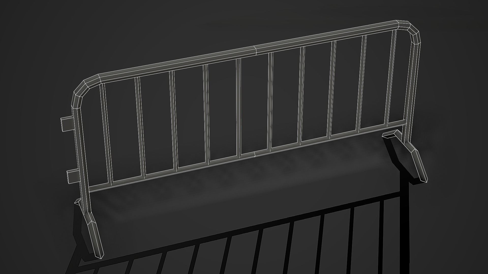 Road Barrier 01 Low Poly Mobile Ready Low-poly 3D model_5