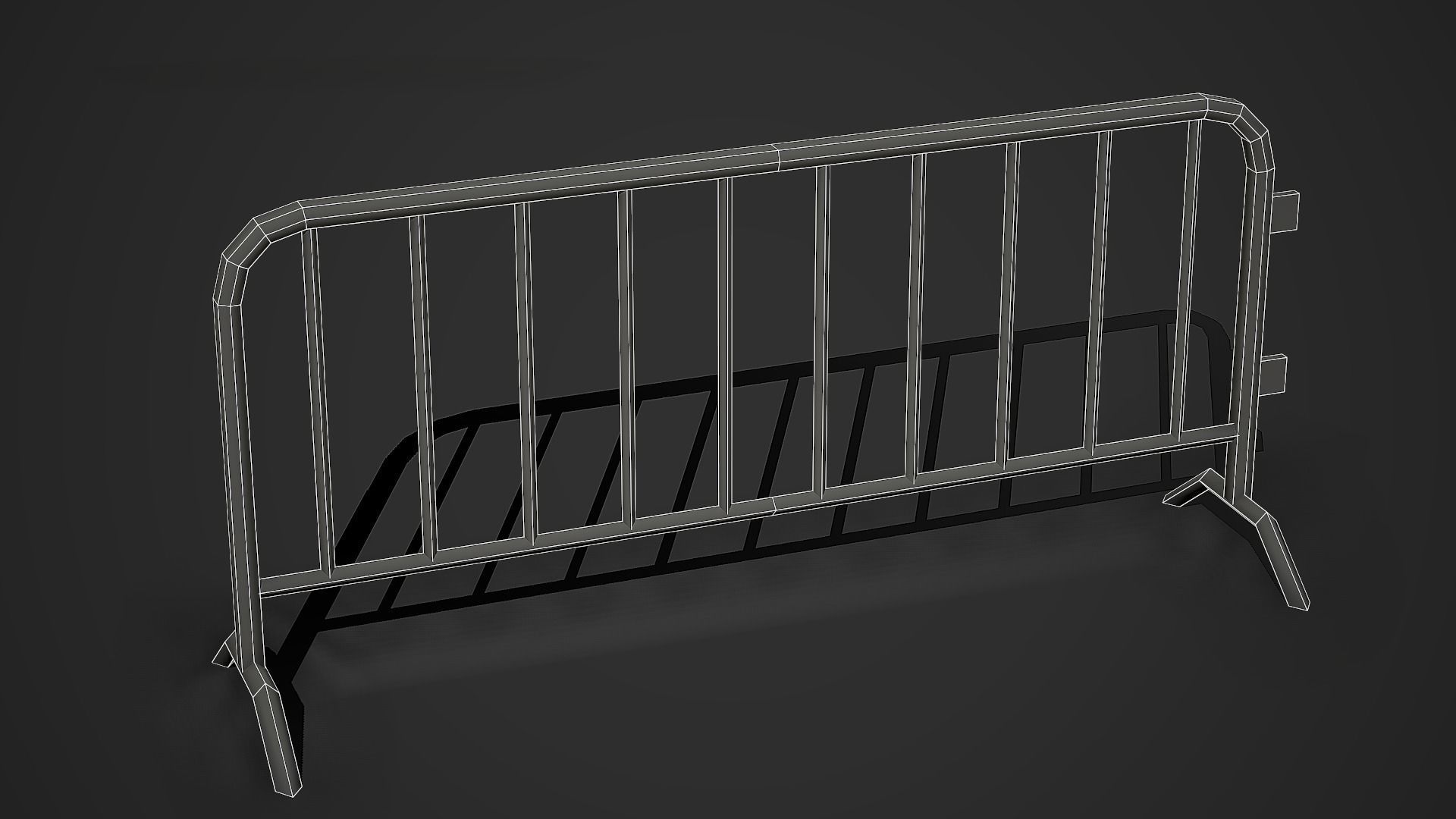 Road Barrier 01 Low Poly Mobile Ready Low-poly 3D model_4