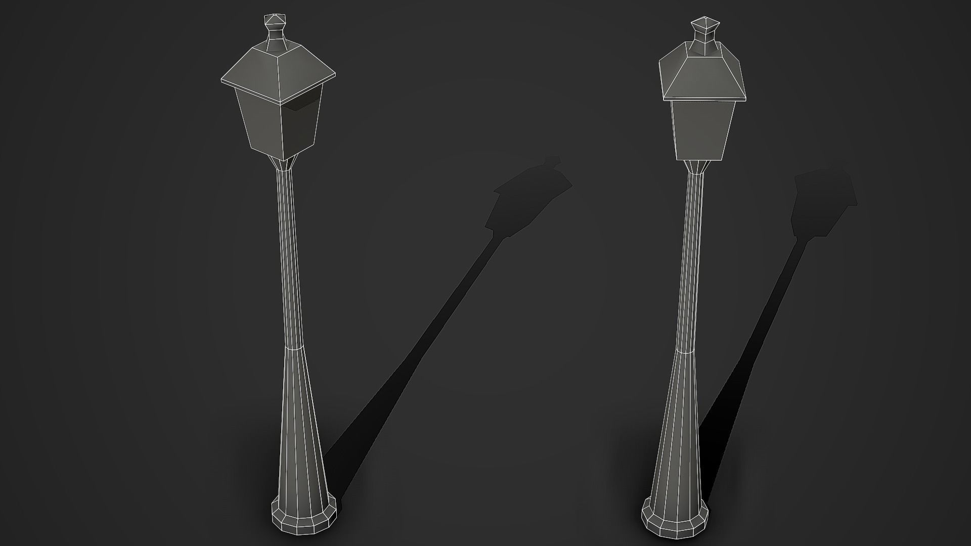 Street Lantern 02 Low Poly Mobile Ready Low-poly 3D model_3
