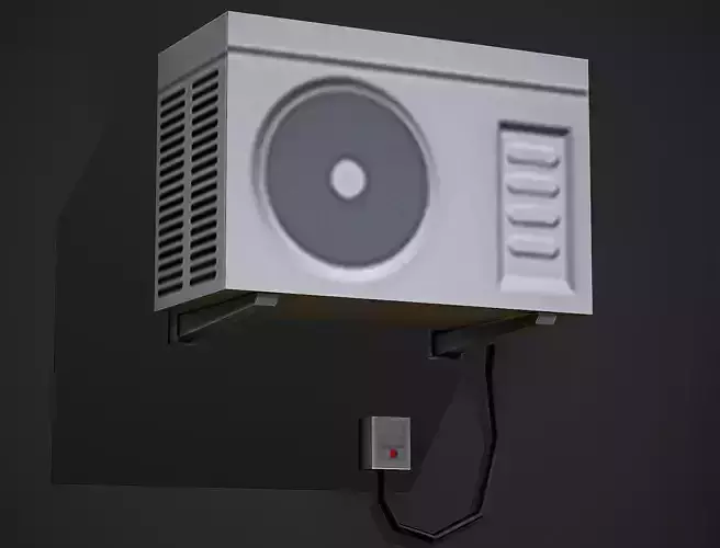 Air Conditioner Low Poly Mobile Ready Low-poly 3D model