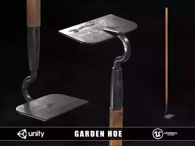 Gardening Hoe Low-poly 3D model