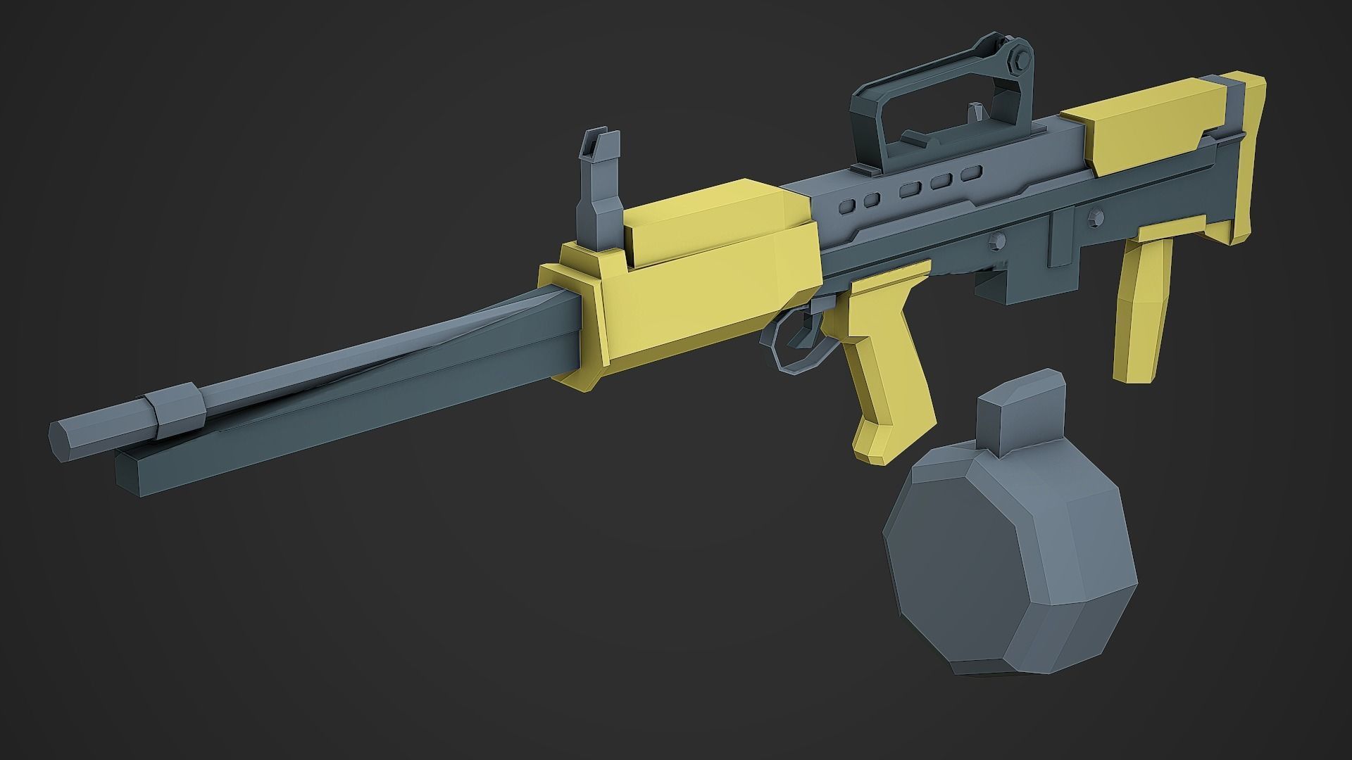 Stylized L86A2 Low Poly Mobile Ready Low-poly 3D model_4